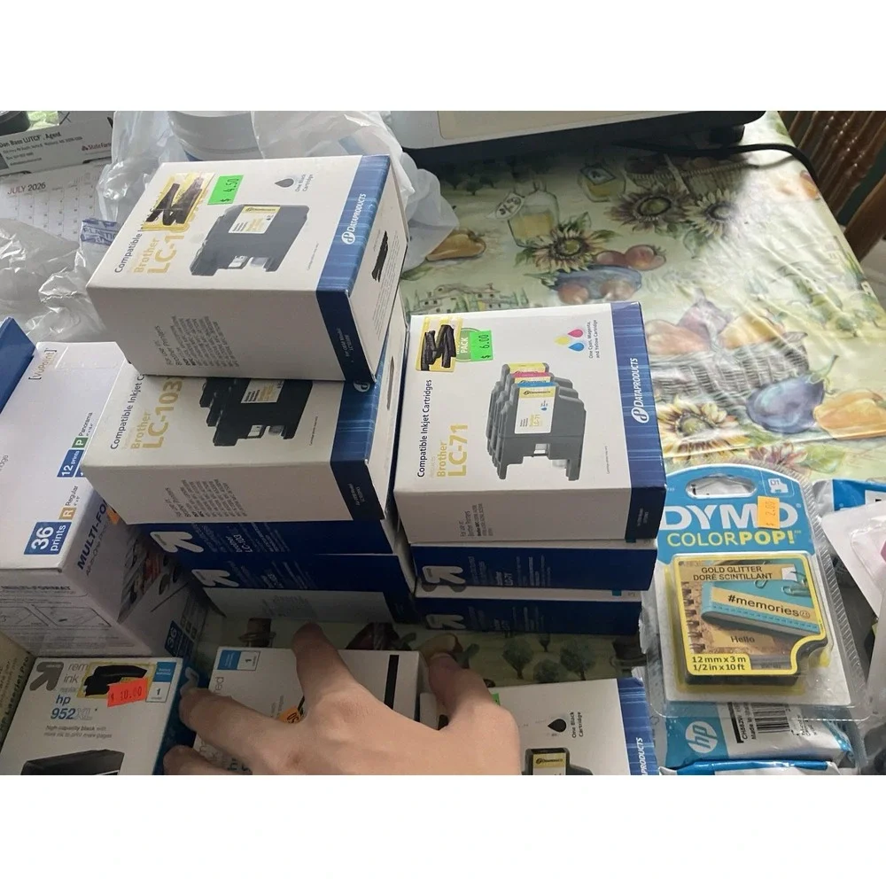 Mixed Lot of Epson, Brother & HP Printer Ink – New, Open Box & Lightly Used item